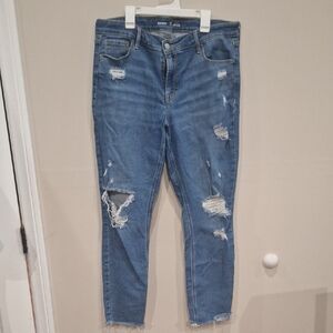 Women Old Navy Mid-Rise Rockstar Super Skinny Jeans